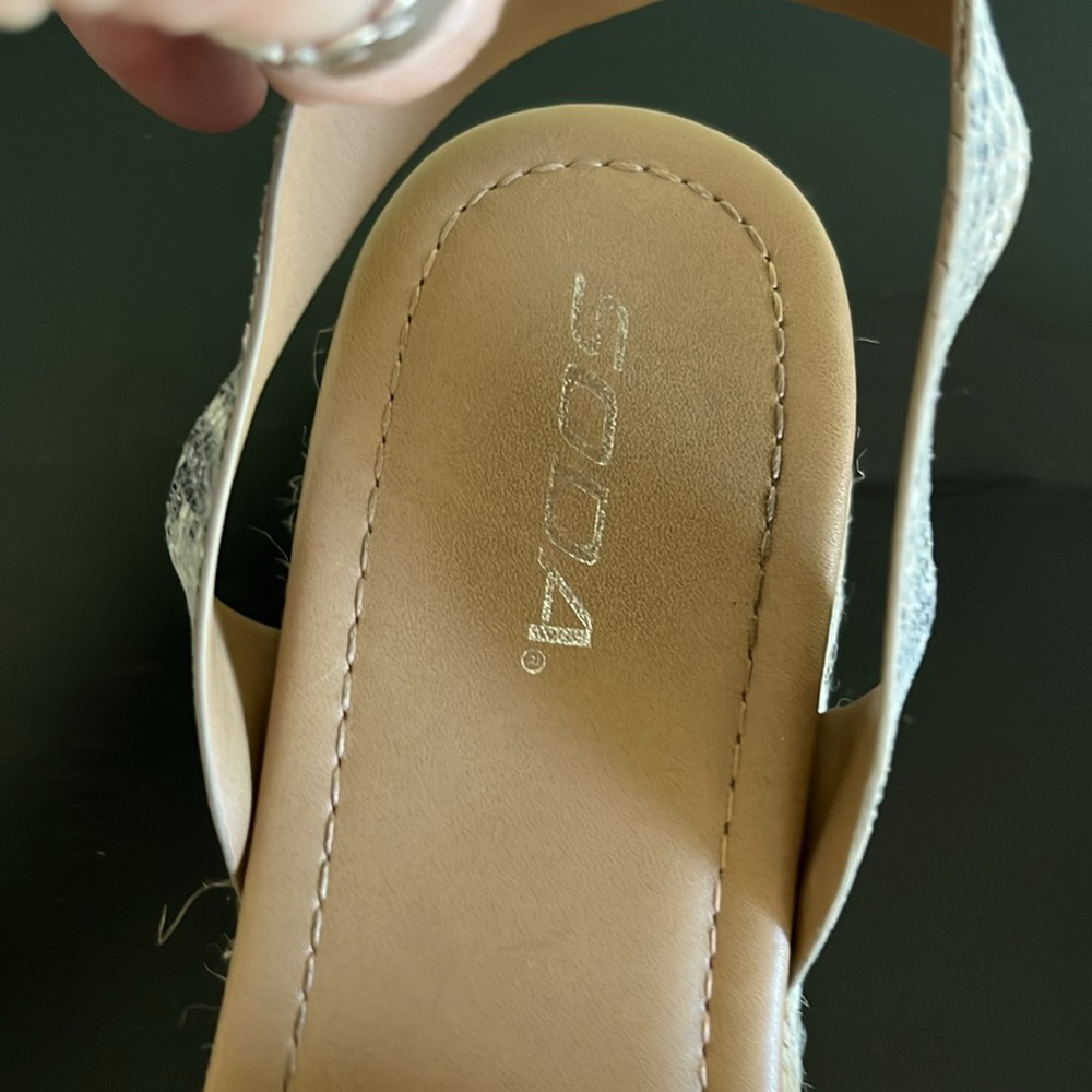 Soda Topic Beige Python Platform Espadrille Wedge… - image 4